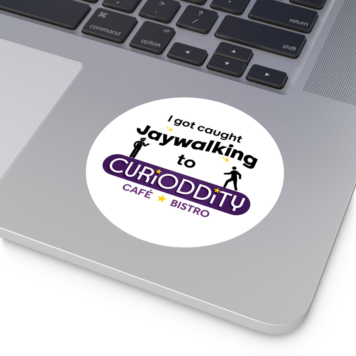 CURiODDiTY Round Vinyl Stickers "Jaywalking"