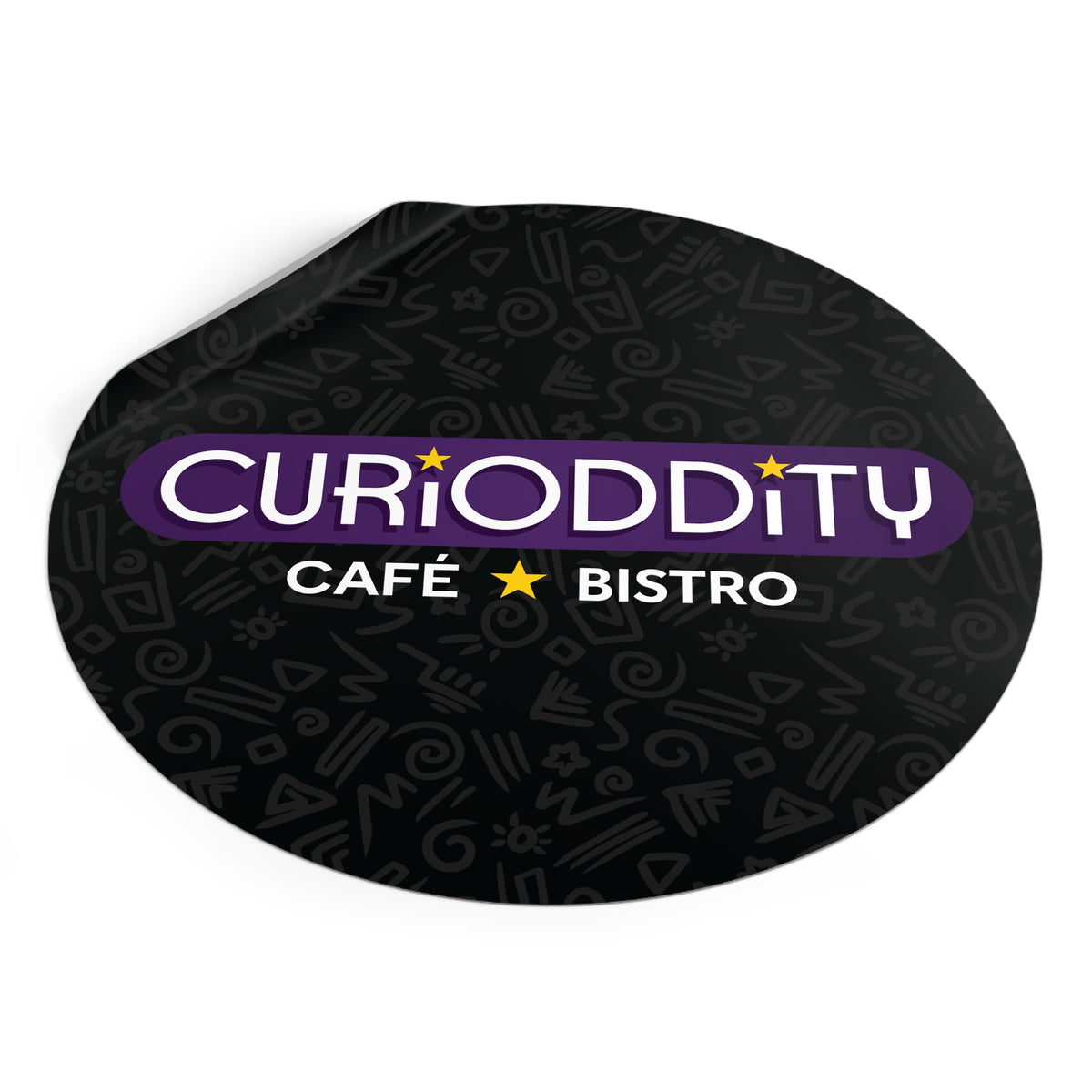 CURiODDiTY Round Vinyl Stickers Black