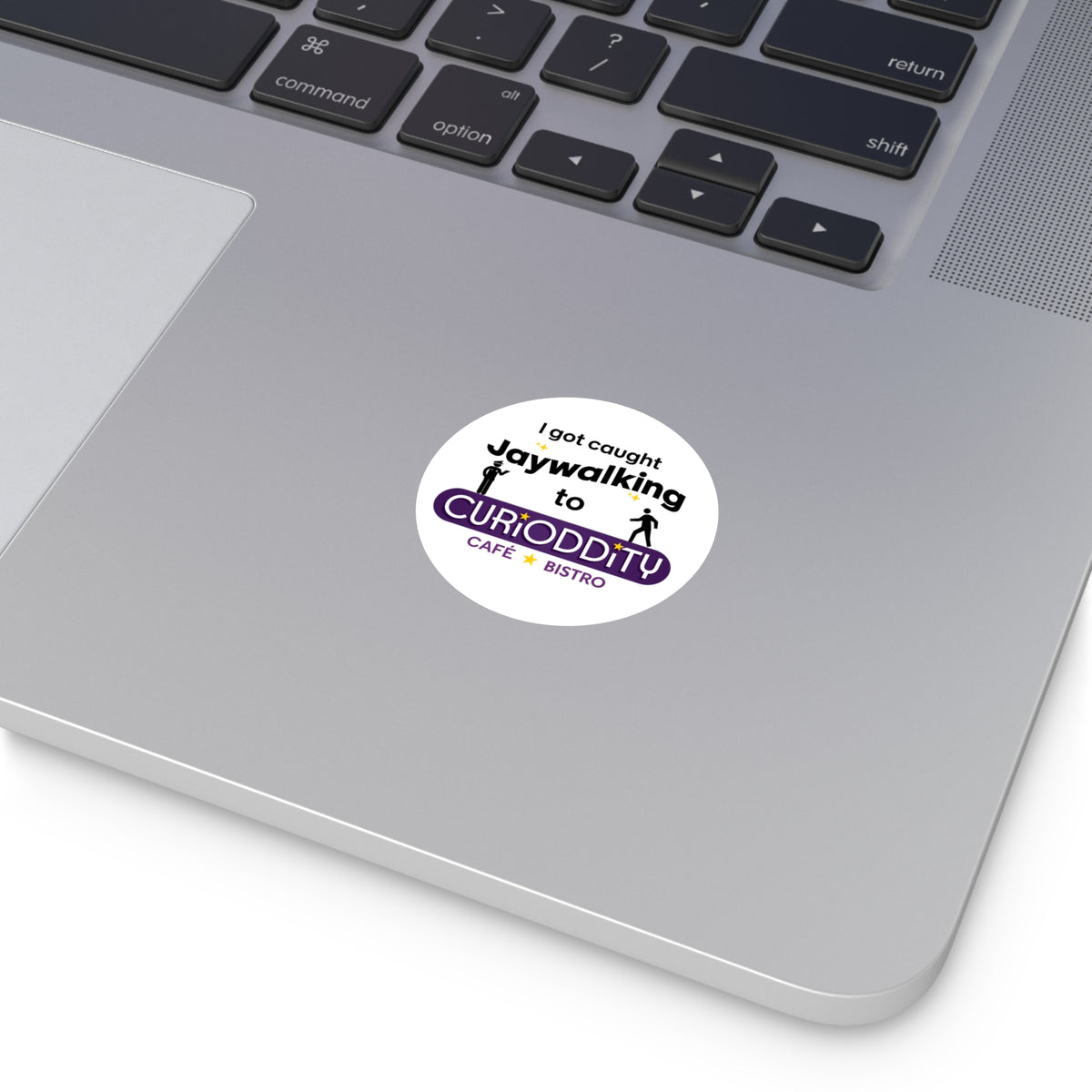 CURiODDiTY Round Vinyl Stickers "Jaywalking"