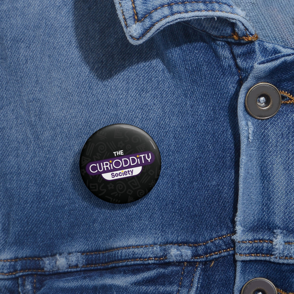 CURiODDiTY Pin Buttons Black "CURiODDiTY Society"