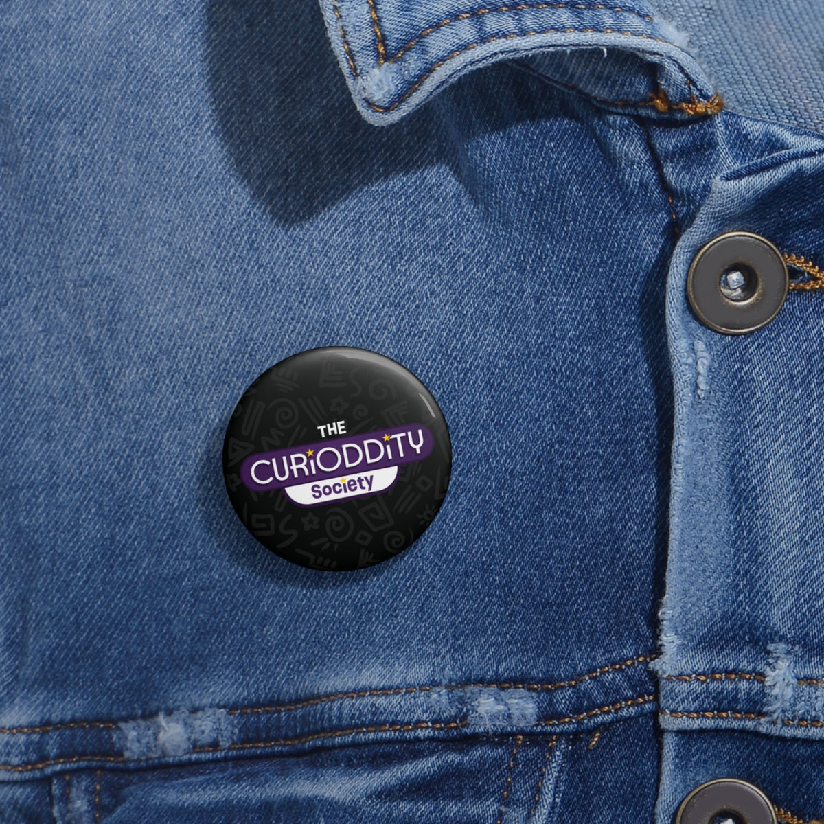 CURiODDiTY Pin Buttons Black "CURiODDiTY Society"