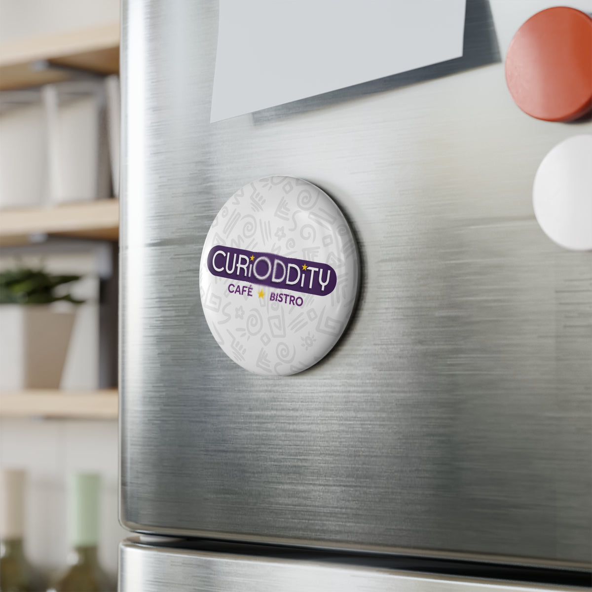 CURiODDiTY Button Magnet, Round White (1 & 10 pcs)