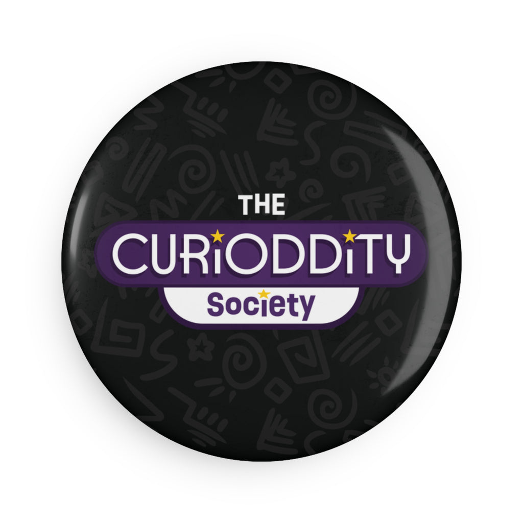 CURiODDiTY Button Magnet, Round Black (1 & 10 pcs) "CURiODDiTY Society"