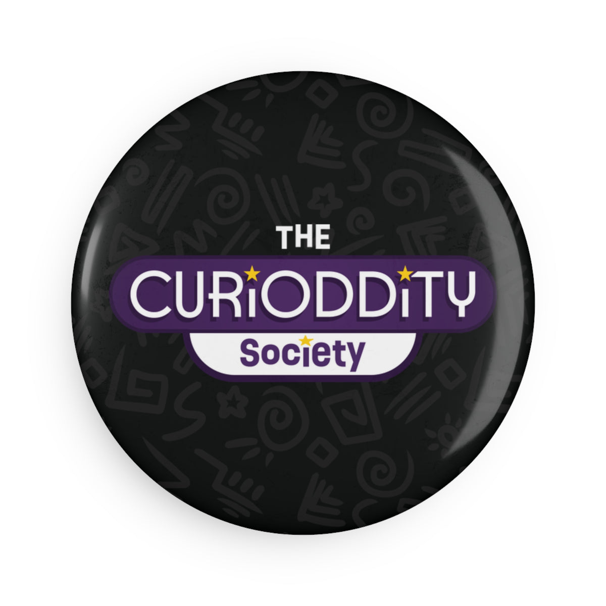 CURiODDiTY Button Magnet, Round Black (1 & 10 pcs) "CURiODDiTY Society"