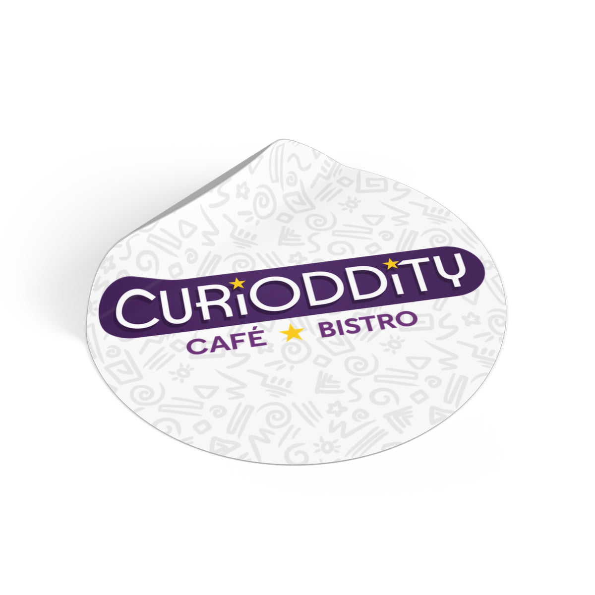 CURiODDiTY Round Vinyl Stickers White