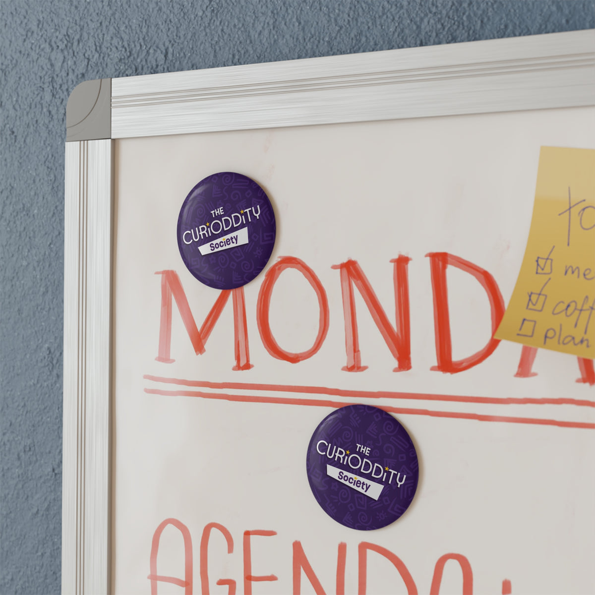 CURiODDiTY Button Magnet, Round Purple (1 & 10 pcs) "CURiODDiTY Society"