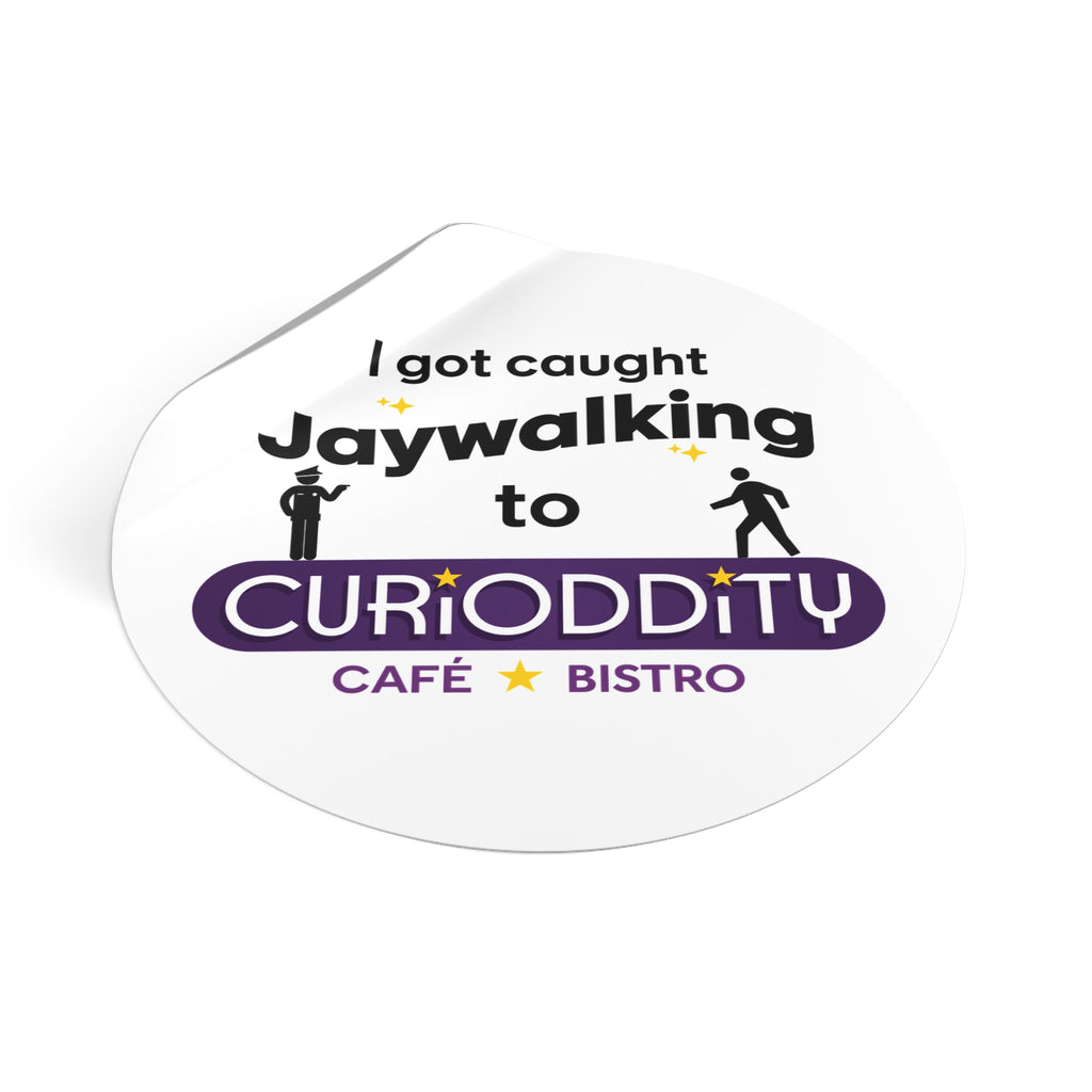 CURiODDiTY Round Vinyl Stickers "Jaywalking"