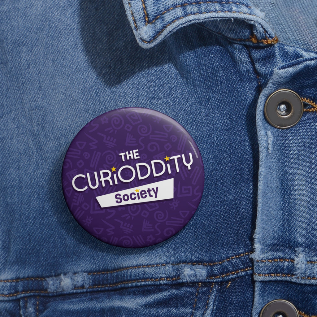 CURiODDiTY Pin Buttons Purple "CURiODDiTY Society"