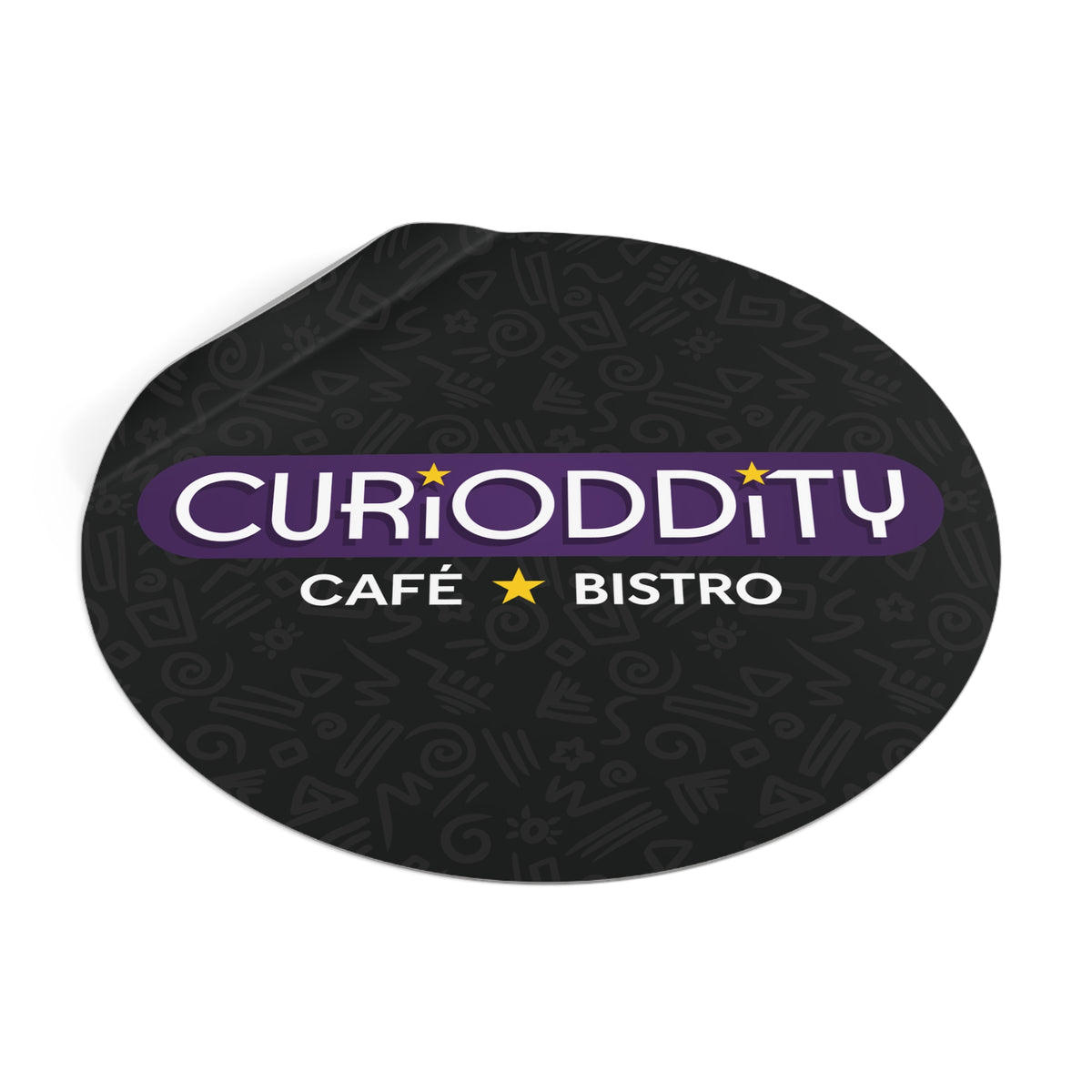 CURiODDiTY Round Vinyl Stickers Black