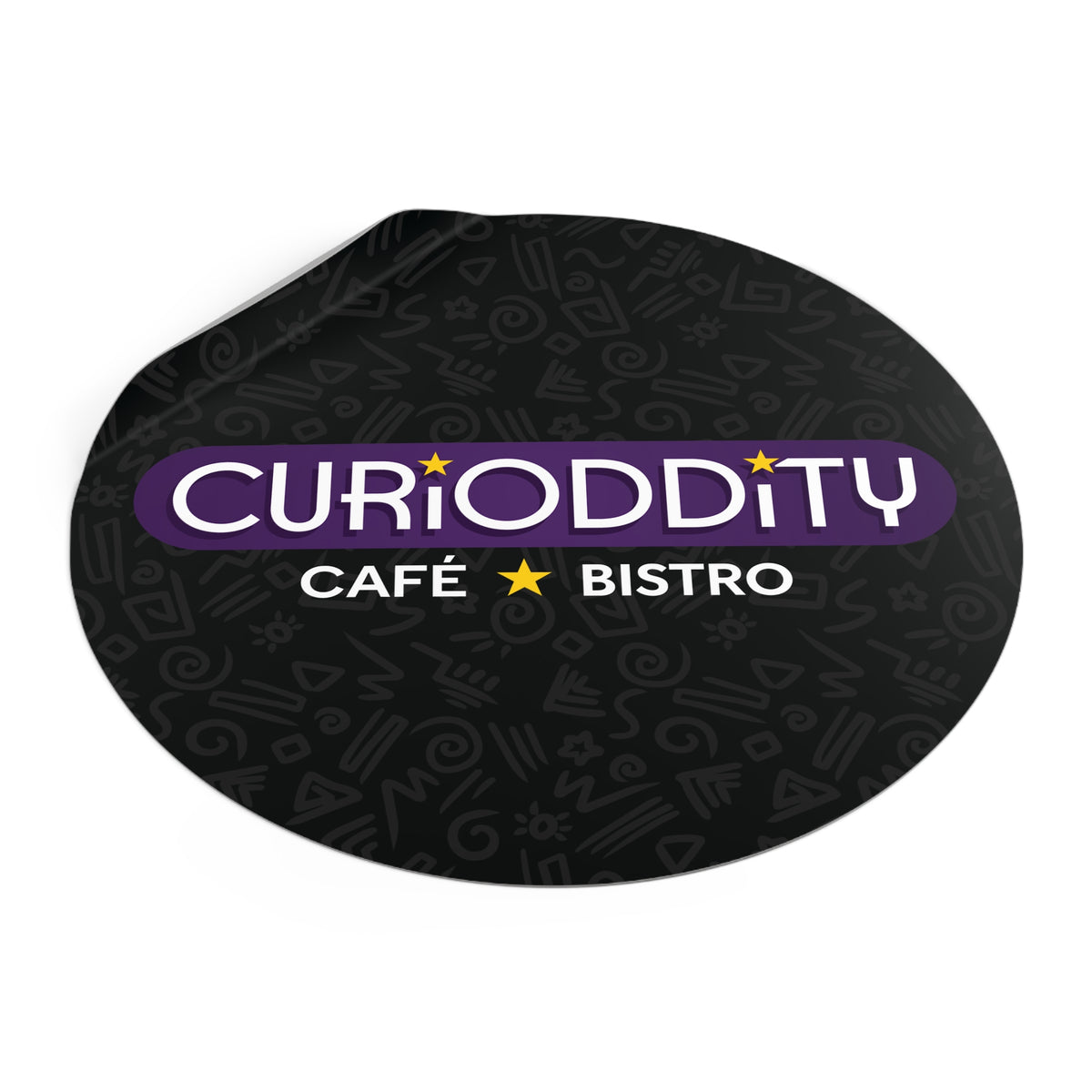 CURiODDiTY Round Vinyl Stickers Black