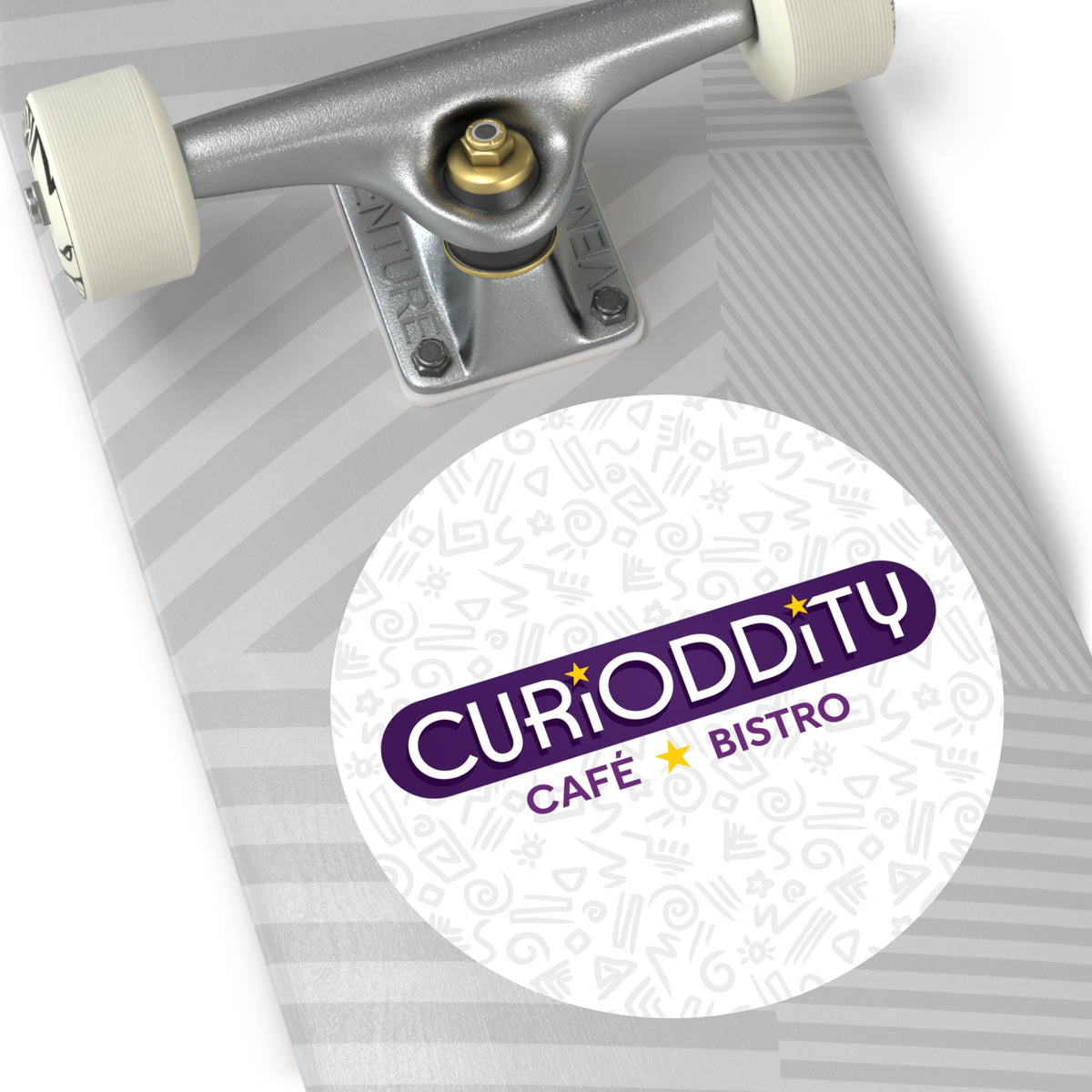 CURiODDiTY Round Vinyl Stickers White