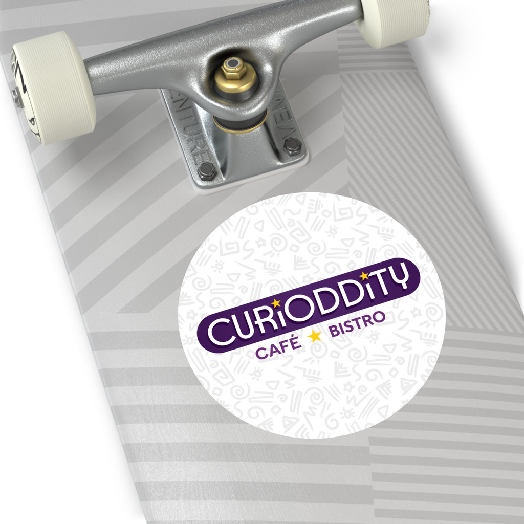 CURiODDiTY Round Vinyl Stickers White