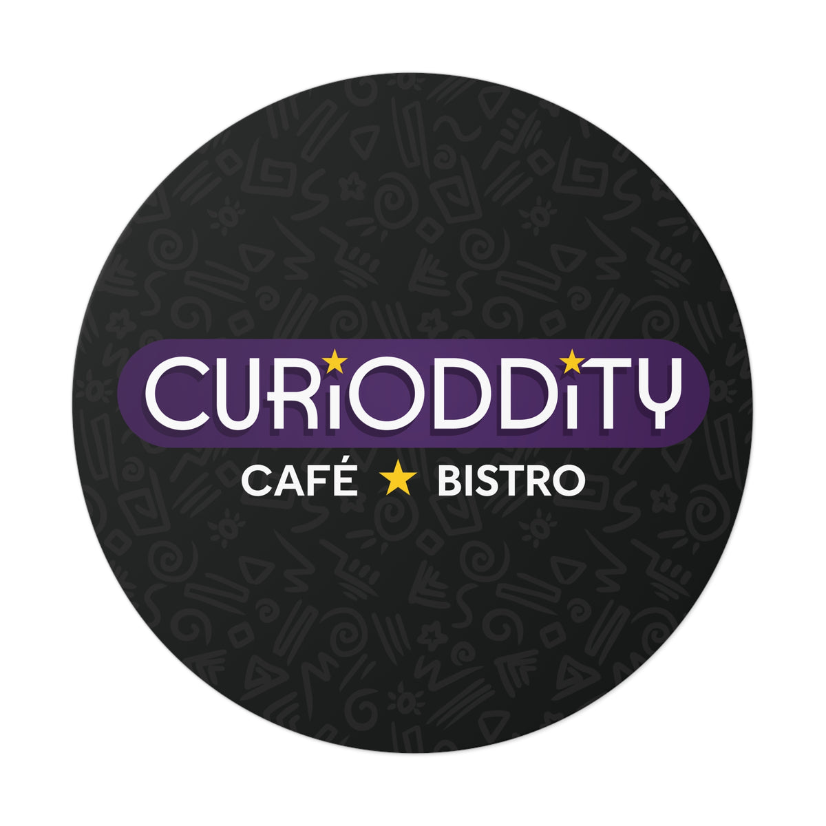 CURiODDiTY Round Vinyl Stickers Black