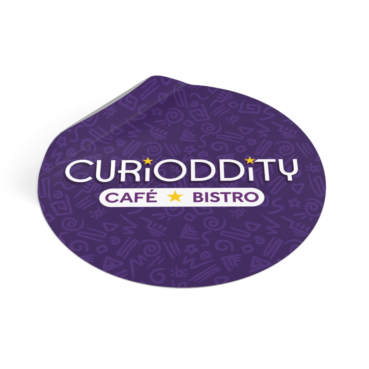 CURiODDiTY Round Vinyl Stickers Purple