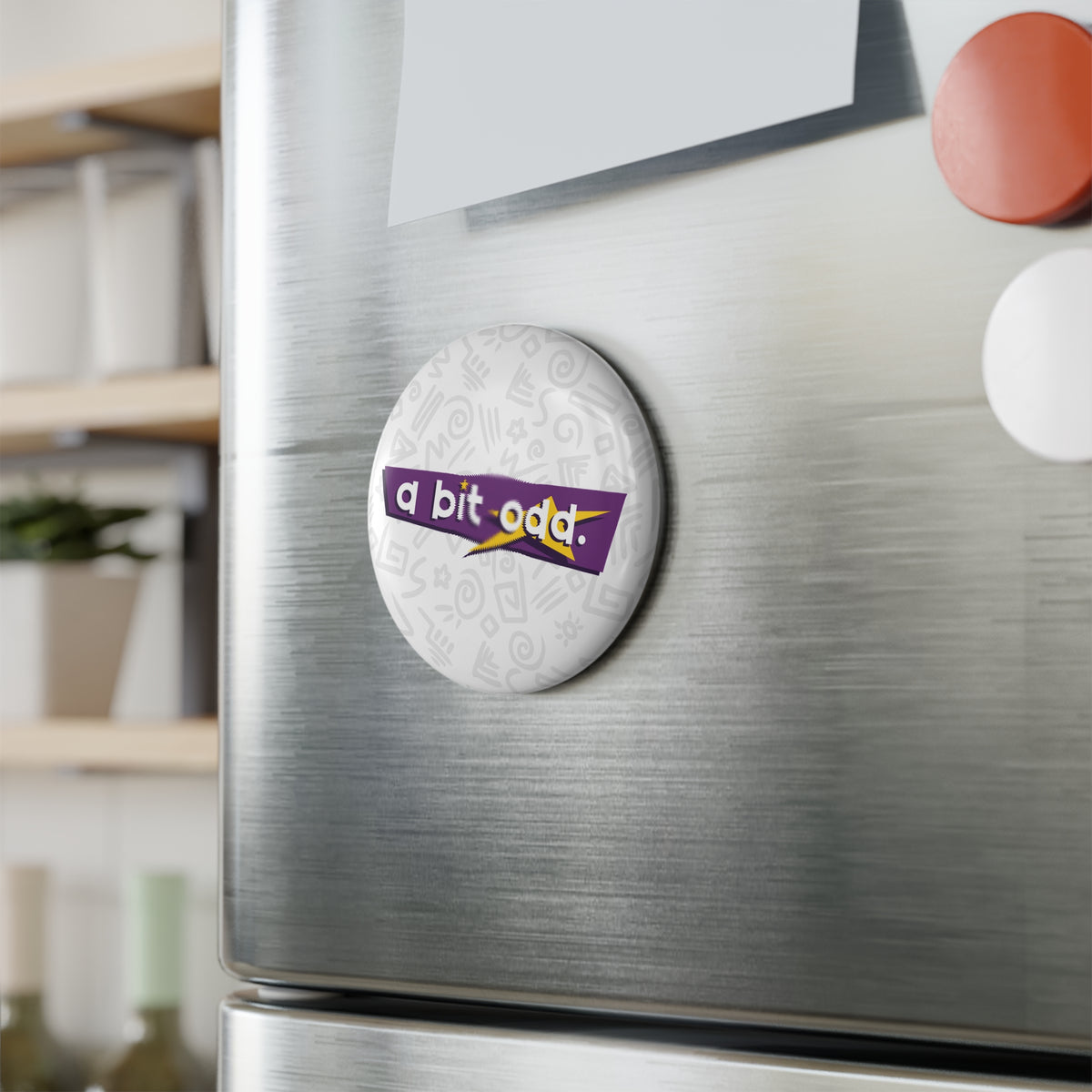 CURiODDiTY Button Magnet, Round "a bit odd" White (1 & 10 pcs)