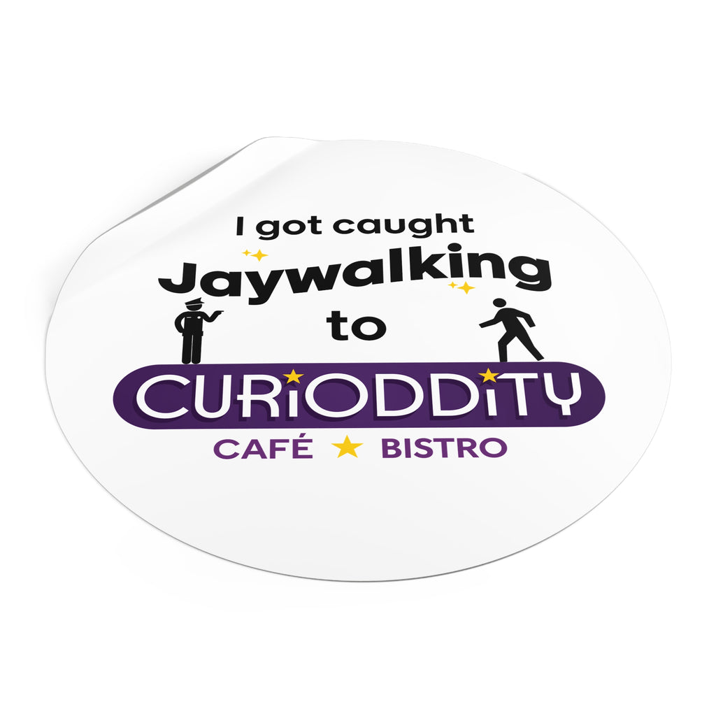 CURiODDiTY Round Vinyl Stickers "Jaywalking"