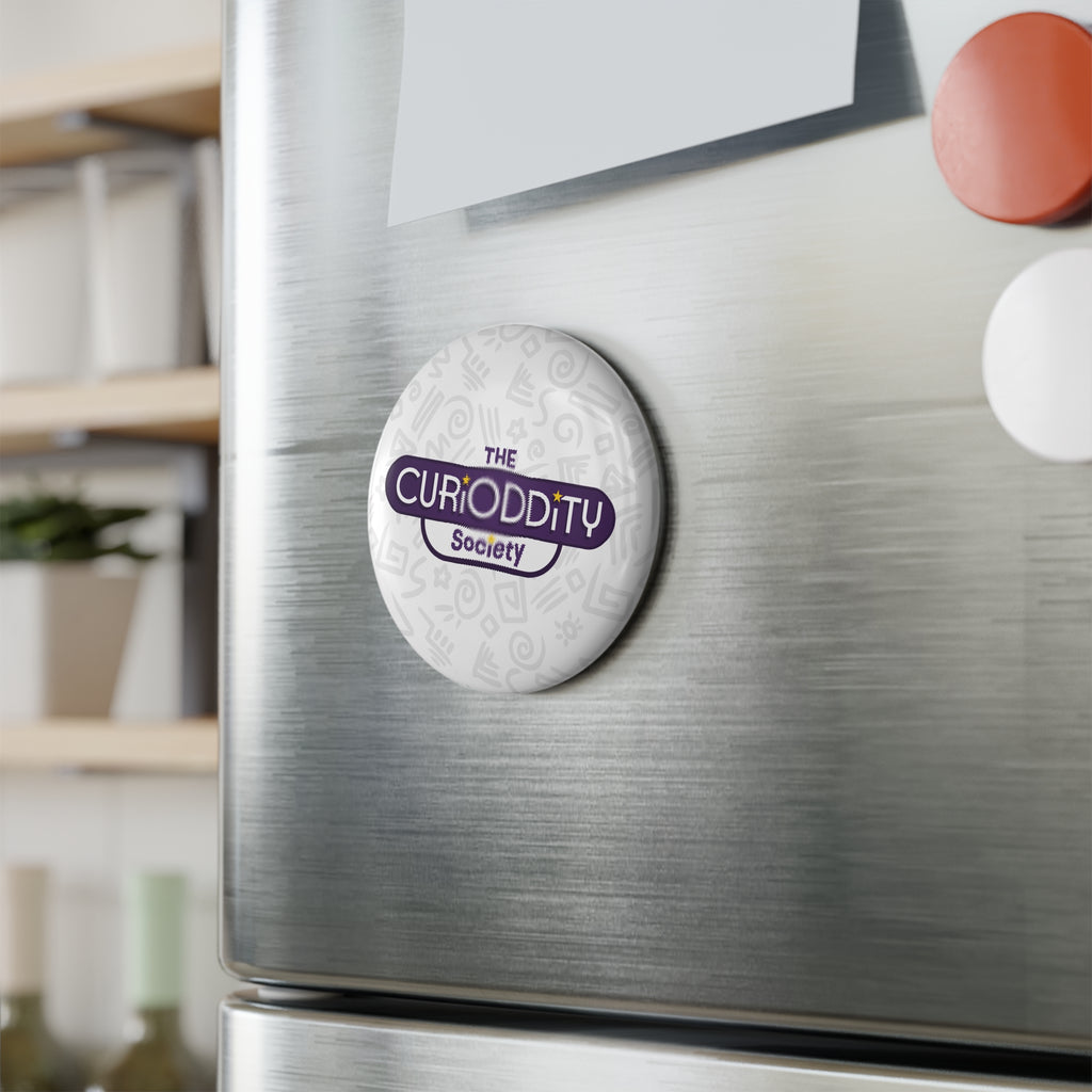 CURiODDiTY Button Magnet, Round White (1 & 10 pcs) "CURiODDiTY Society"