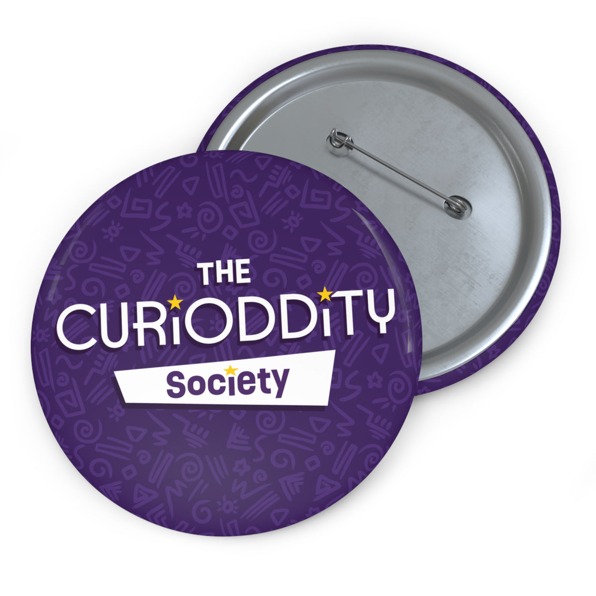 CURiODDiTY Pin Buttons Purple "CURiODDiTY Society"