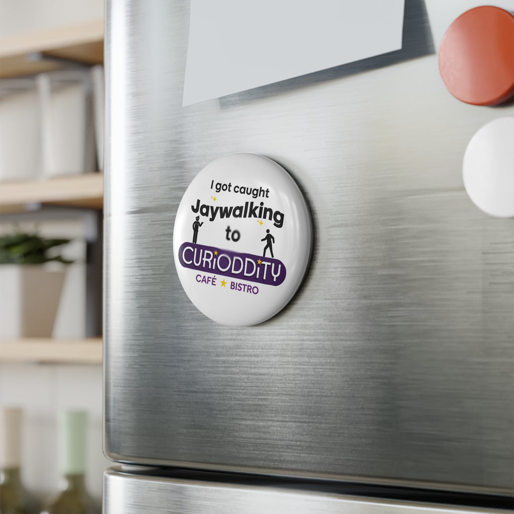 CURiODDiTY Button Magnet, Round "Jaywalking" (1 & 10 pcs)