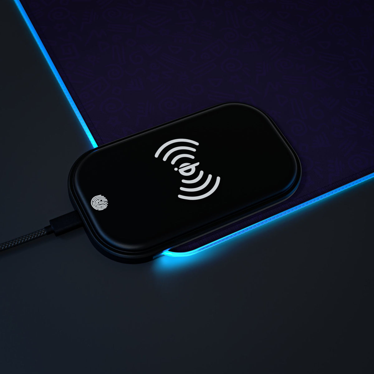 CURiODDiTY Epic Gamer LED Gaming Mouse Pad, Wireless Charging