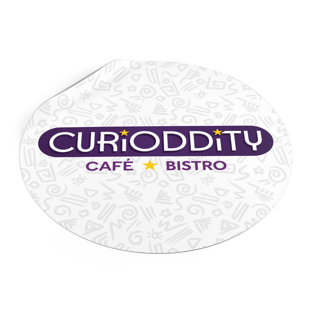 CURiODDiTY Round Vinyl Stickers White