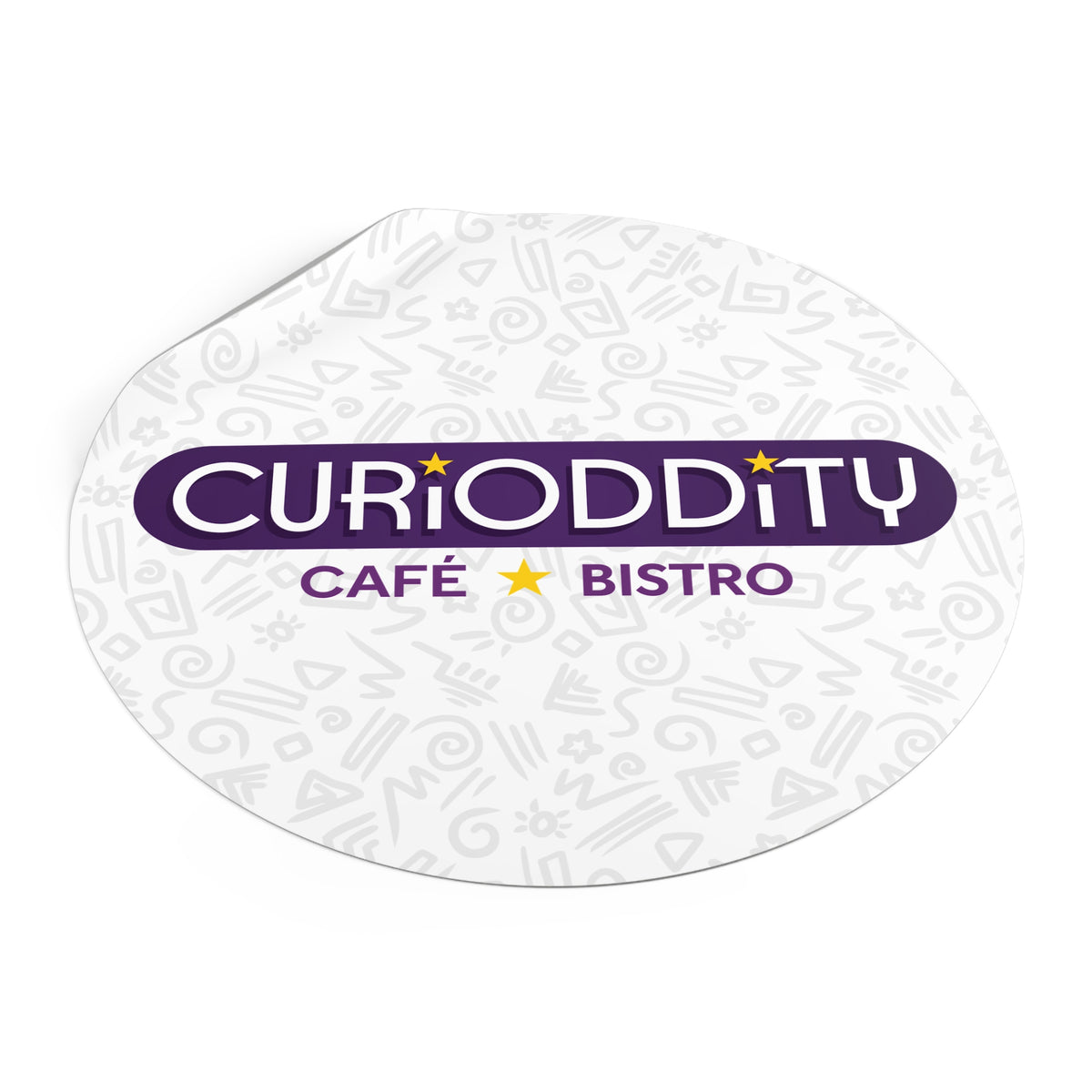 CURiODDiTY Round Vinyl Stickers White