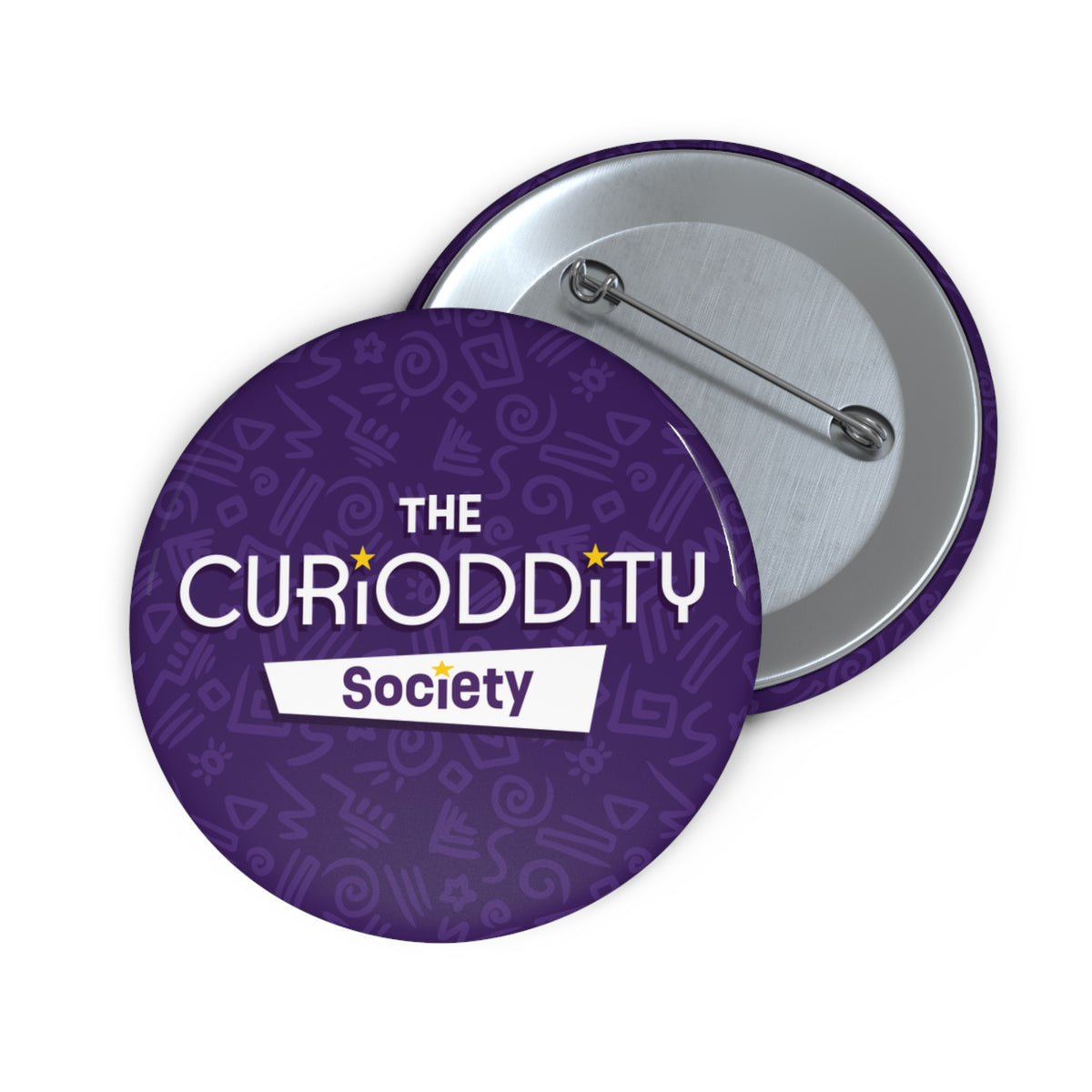 CURiODDiTY Pin Buttons Purple "CURiODDiTY Society"