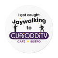 CURiODDiTY Round Vinyl Stickers "Jaywalking"