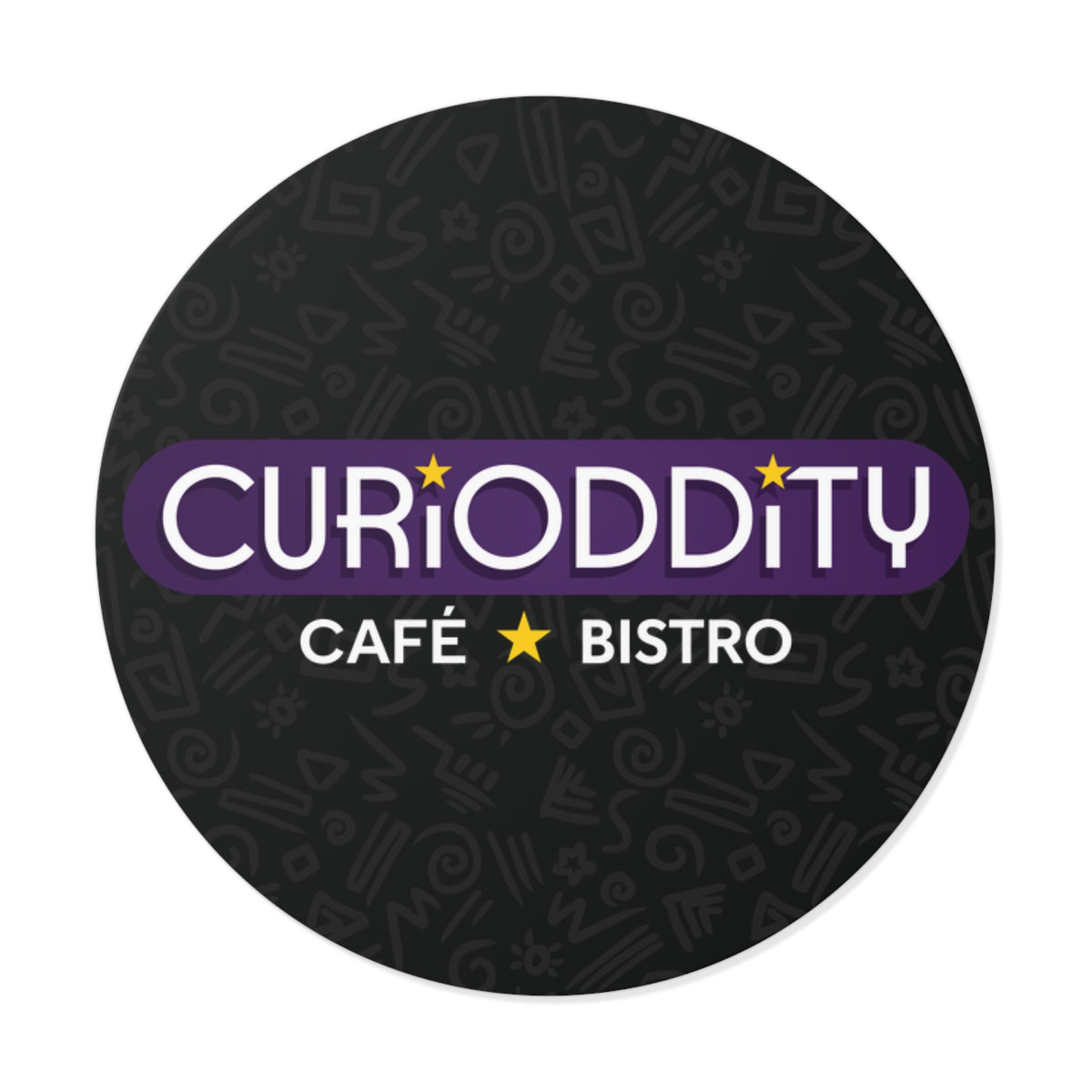 CURiODDiTY Round Vinyl Stickers Black