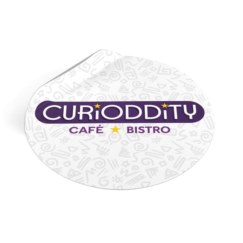 CURiODDiTY Round Vinyl Stickers White
