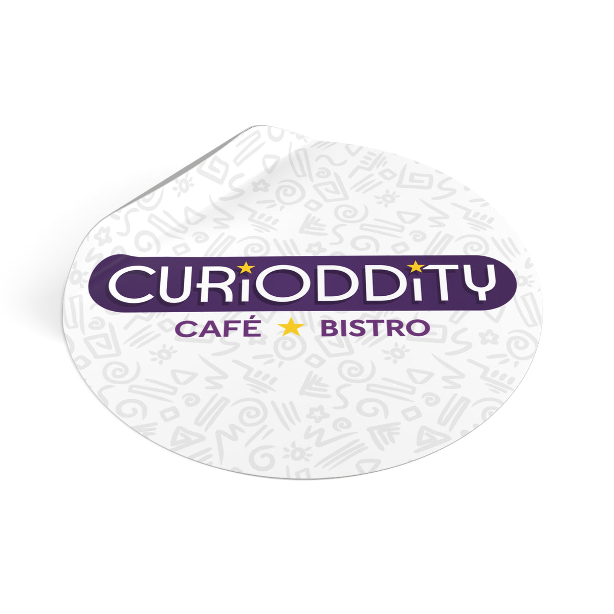 CURiODDiTY Round Vinyl Stickers White