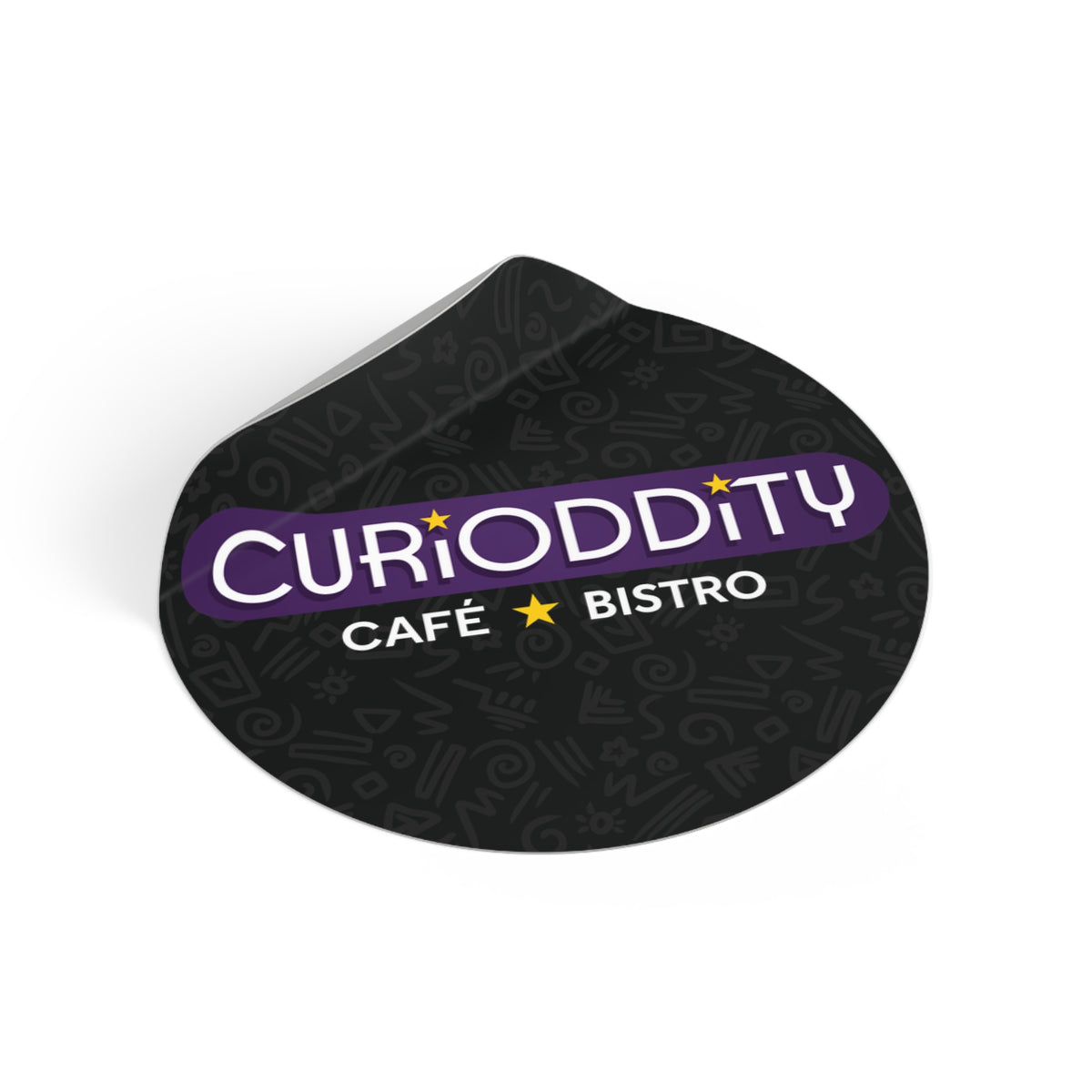CURiODDiTY Round Vinyl Stickers Black
