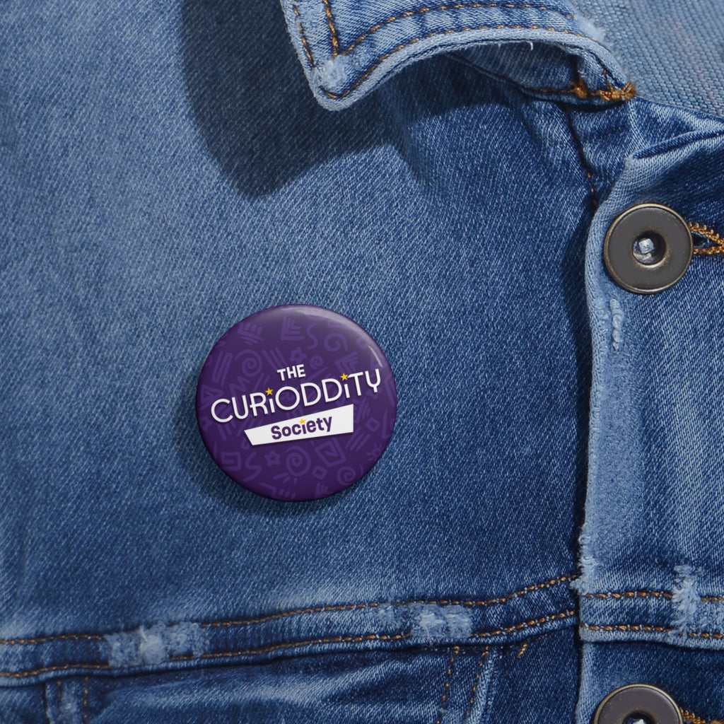 CURiODDiTY Pin Buttons Purple "CURiODDiTY Society"