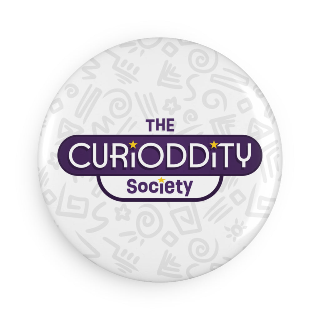 CURiODDiTY Button Magnet, Round White (1 & 10 pcs) "CURiODDiTY Society"