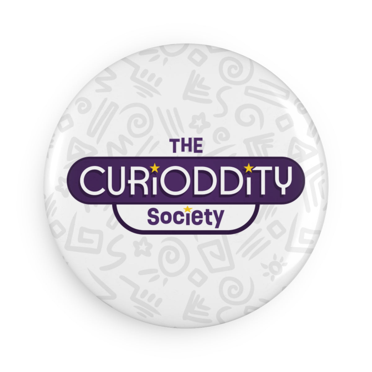 CURiODDiTY Button Magnet, Round White (1 & 10 pcs) "CURiODDiTY Society"
