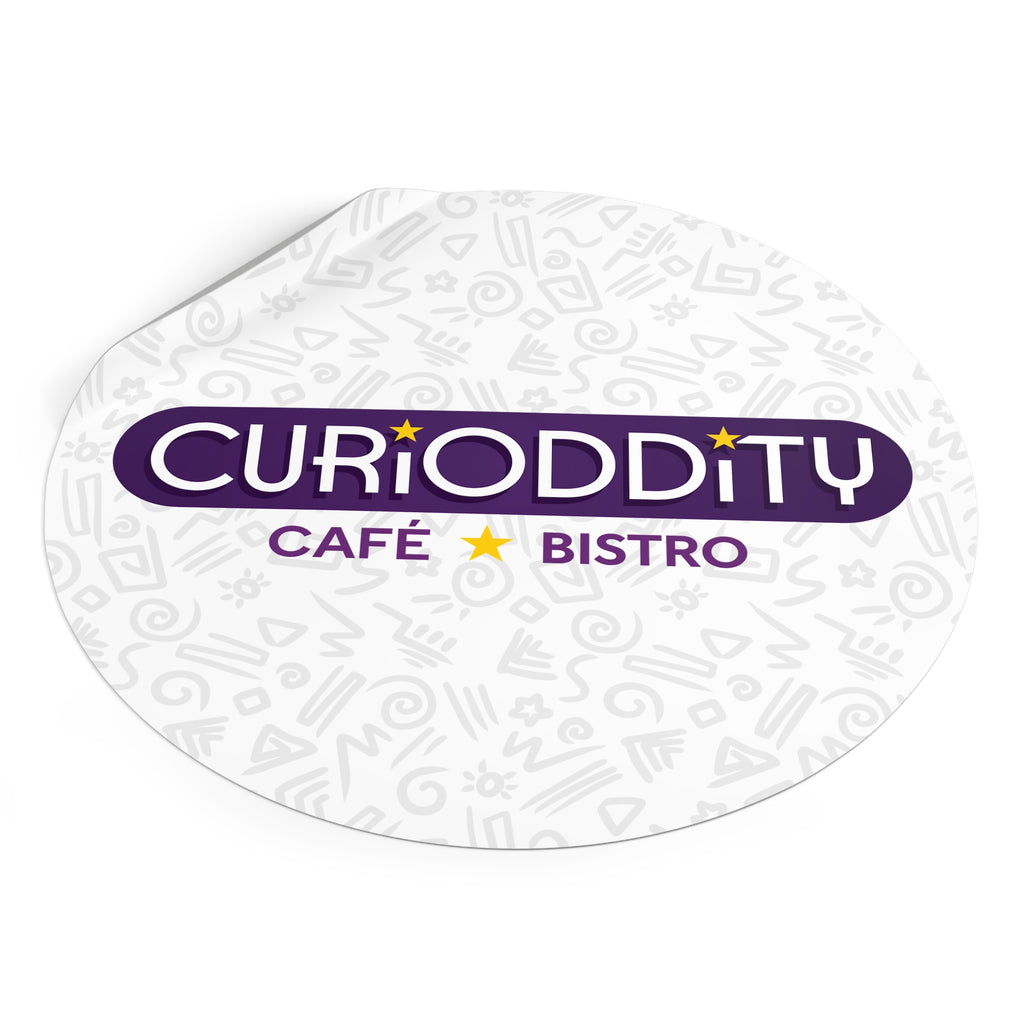 CURiODDiTY Round Vinyl Stickers White