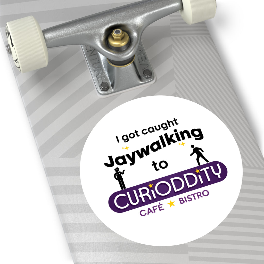 CURiODDiTY Round Vinyl Stickers "Jaywalking"