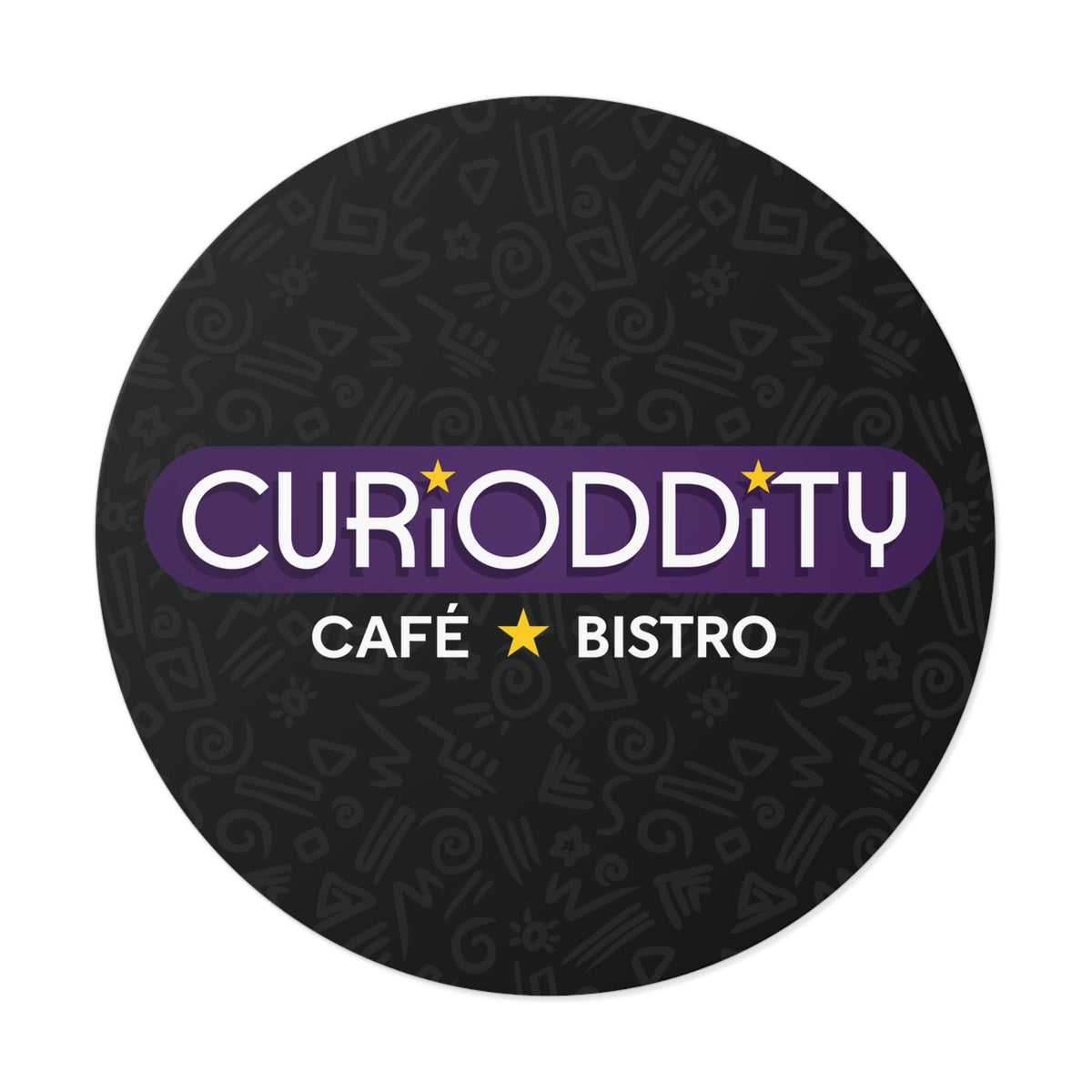 CURiODDiTY Round Vinyl Stickers Black
