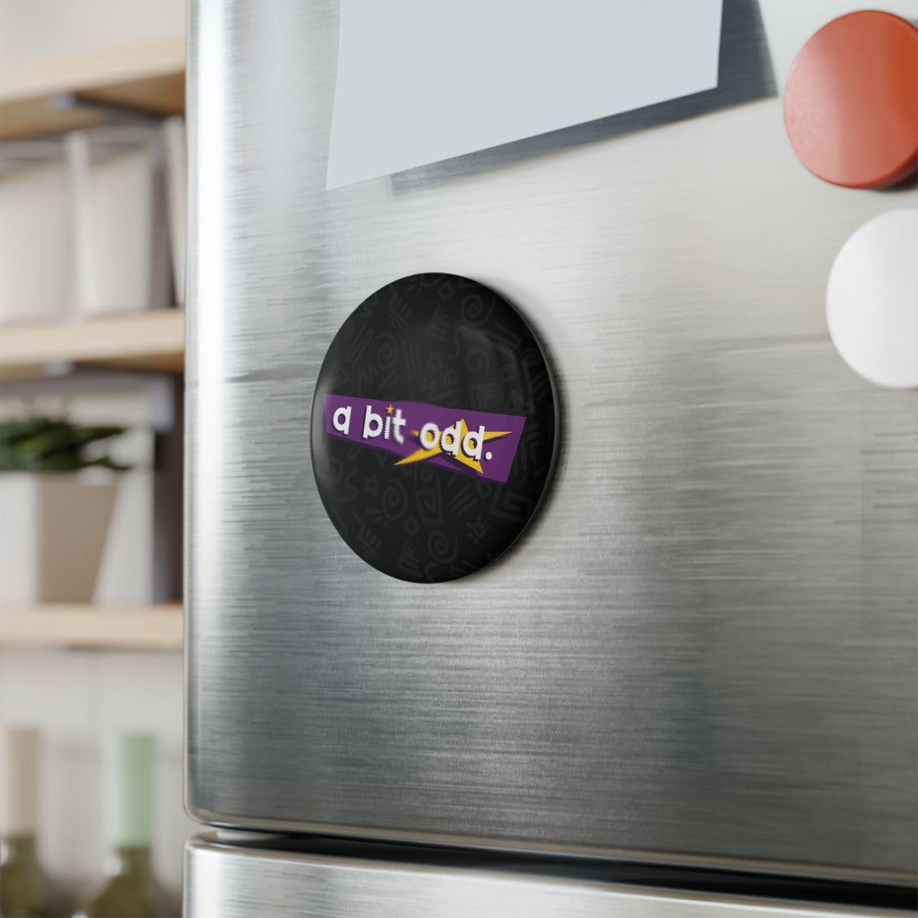 CURiODDiTY Button Magnet, Round "a bit odd" Black (1 & 10 pcs)