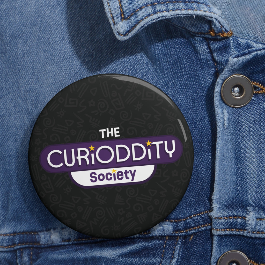 CURiODDiTY Pin Buttons Black "CURiODDiTY Society"