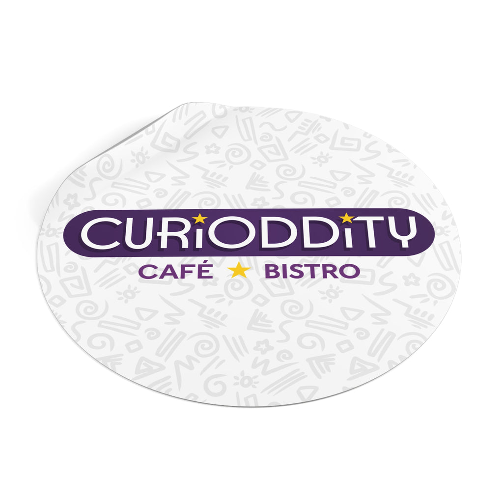 CURiODDiTY Round Vinyl Stickers White
