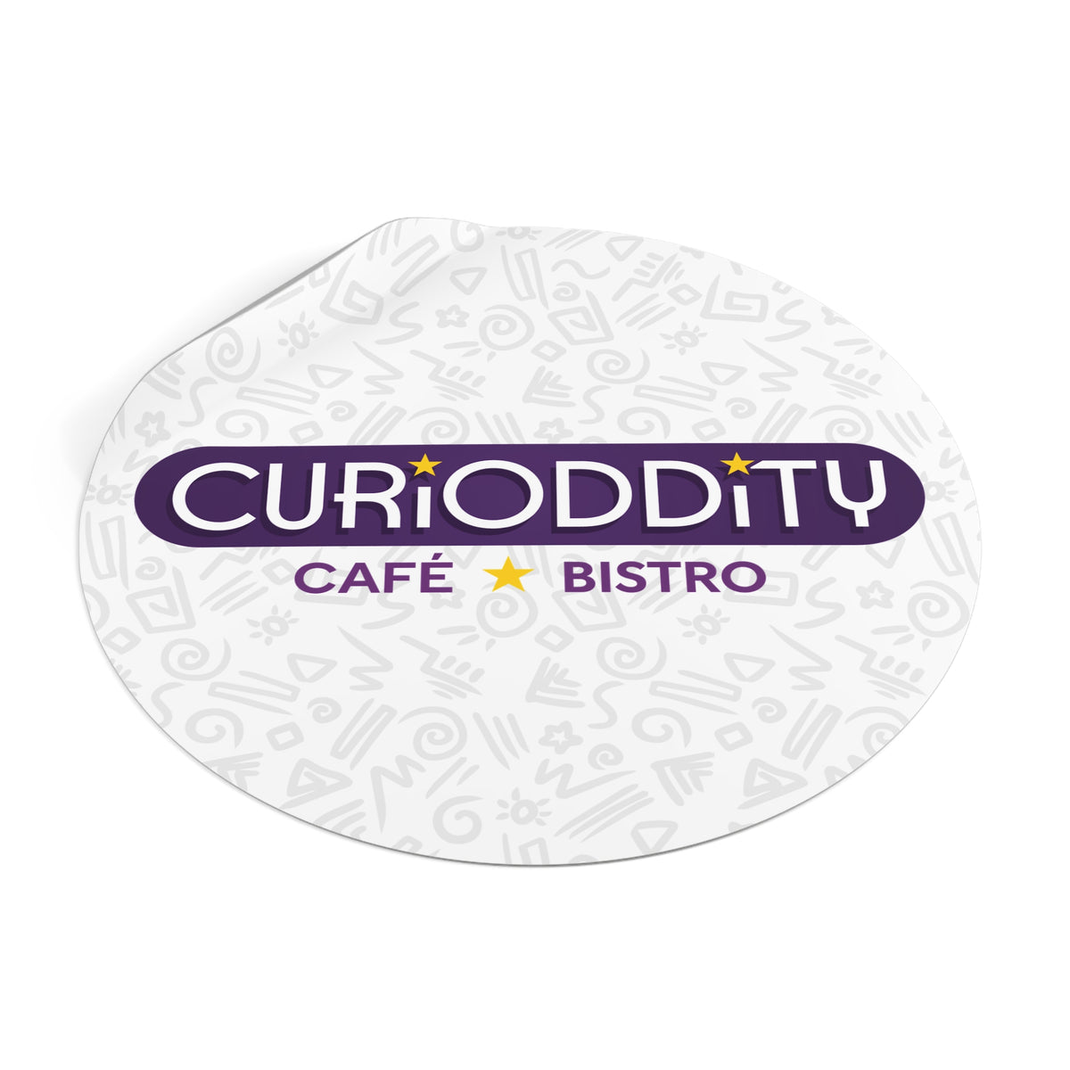 CURiODDiTY Round Vinyl Stickers White
