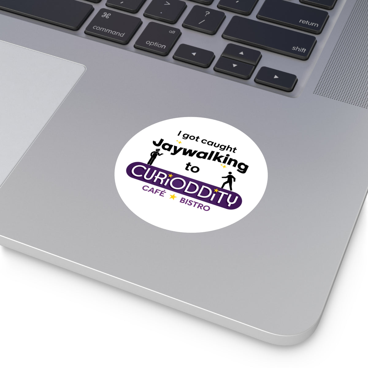 CURiODDiTY Round Vinyl Stickers "Jaywalking"