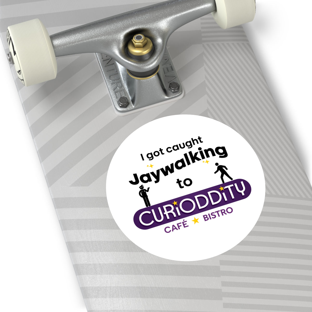 CURiODDiTY Round Vinyl Stickers "Jaywalking"