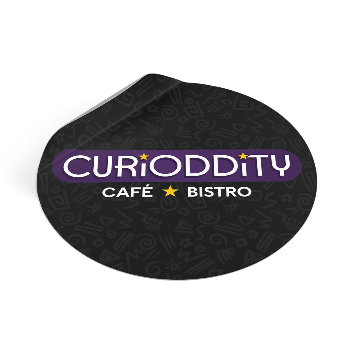 CURiODDiTY Round Vinyl Stickers Black
