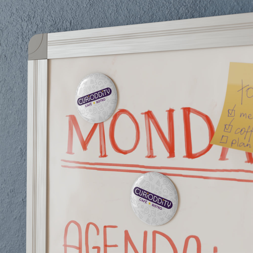 CURiODDiTY Button Magnet, Round White (1 & 10 pcs)