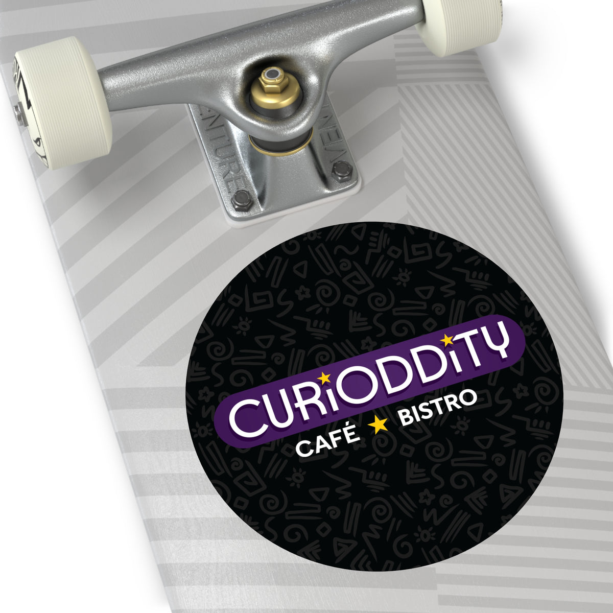 CURiODDiTY Round Vinyl Stickers Black