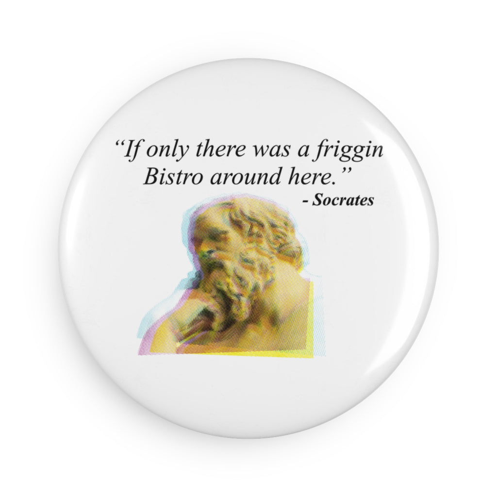CURiODDiTY Button Magnet, Round "Socrates"