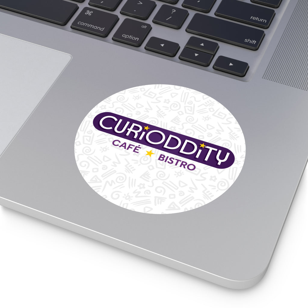 CURiODDiTY Round Vinyl Stickers White