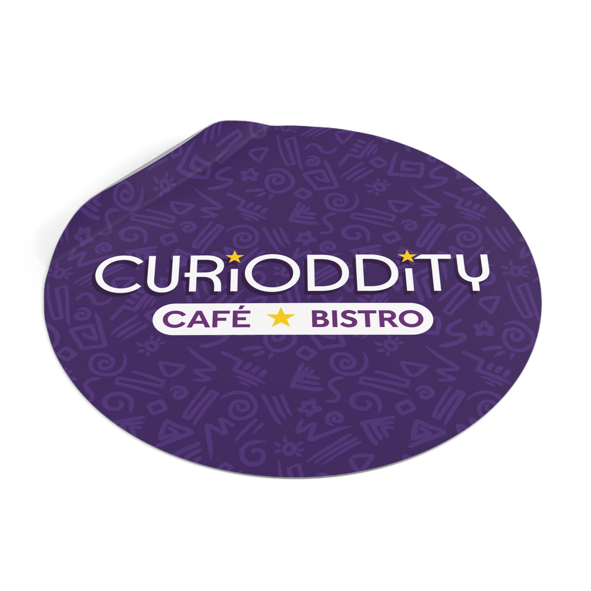 CURiODDiTY Round Vinyl Stickers Purple
